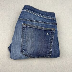 Rag & Bone Blue Matces Women's Jeans Size 28 Cropped  Medium Wash Distressed